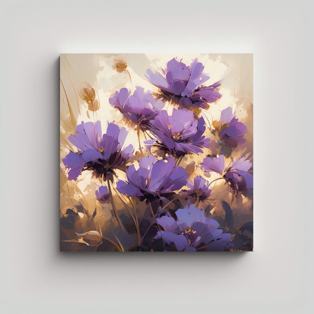 GENERICO - Cuadro Impresionante De Flores Púrpuras Y 70x70 Cm