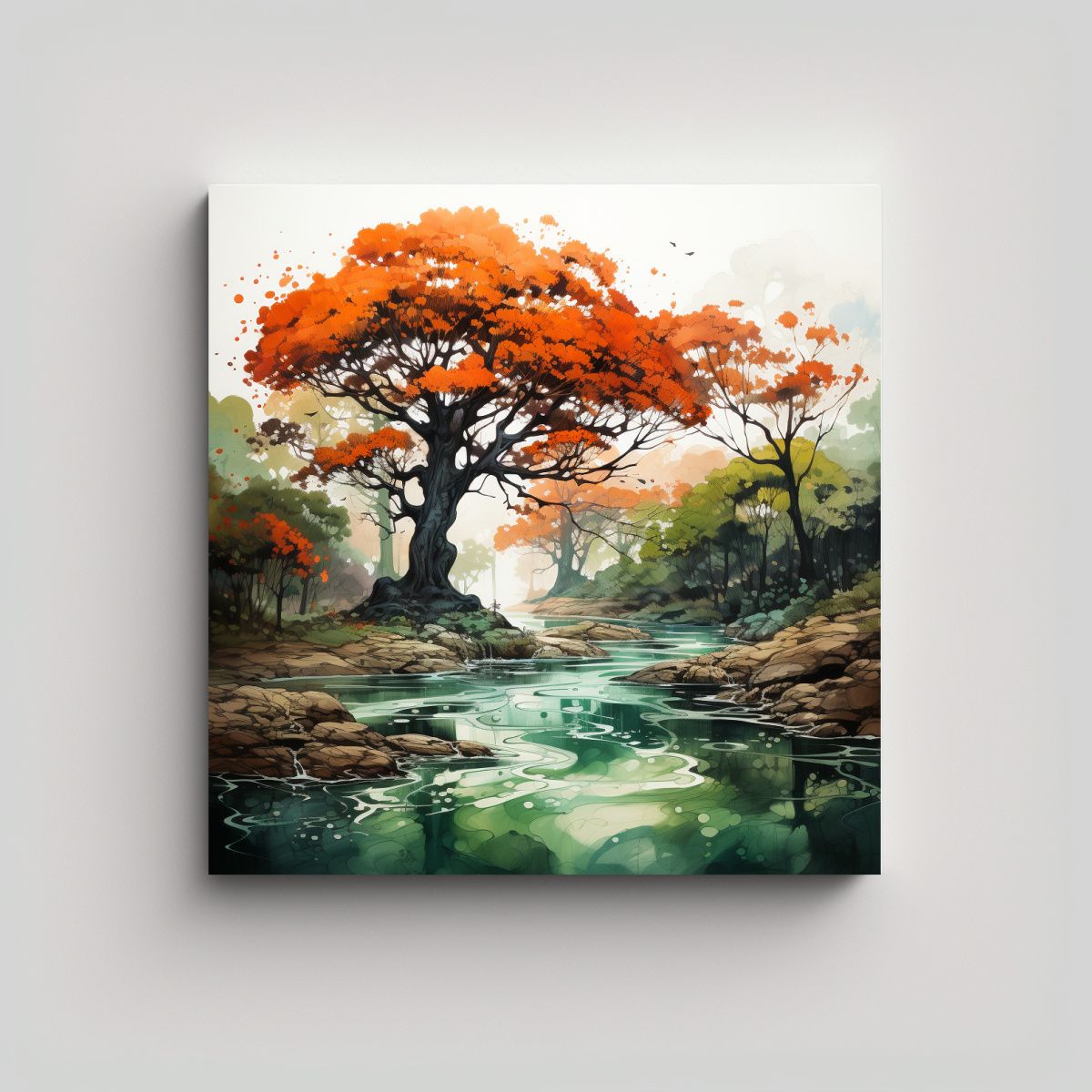 GENERICO - Pintura Abstracta Arte Composición Elegancia En 70x70 Cm