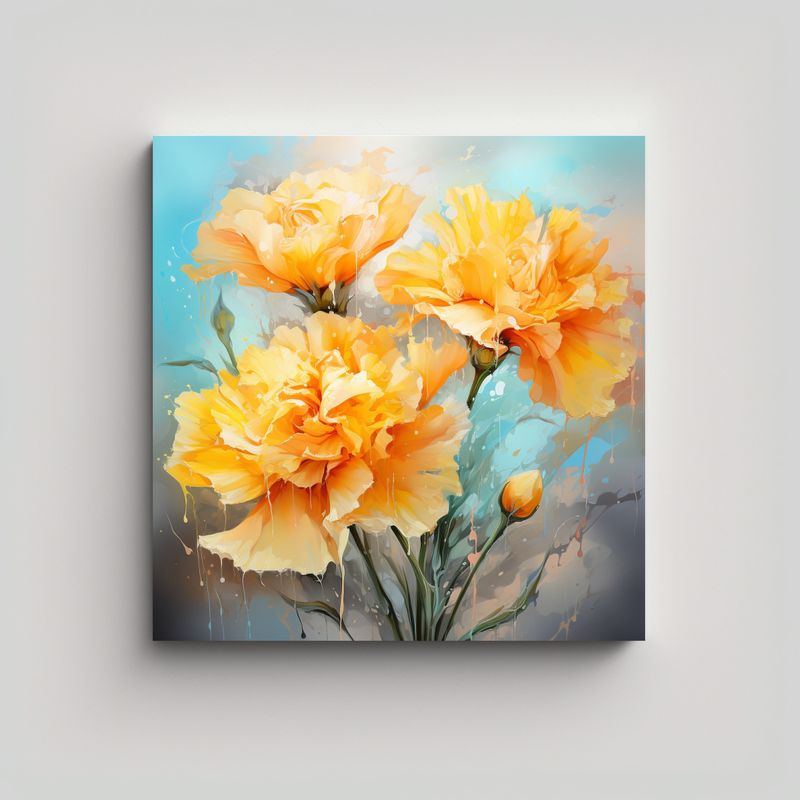 GENERICO - Pinturas Decorativas De Flores Amarillas Y 80x80 Cm