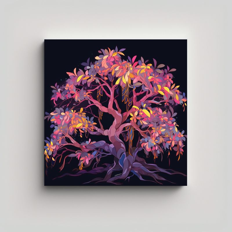 GENERICO - Lienzo De Tela Cuadro Impresionante Banyan Tree 70x70 Cm