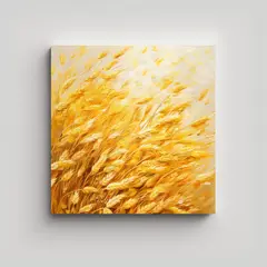 GENERICO - Tela En Bastidor Abstracto Adorno Avena Granos 70x70 Cm
