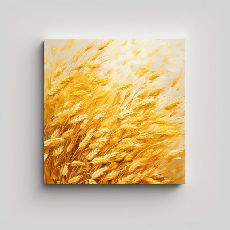 GENERICO - Tela En Bastidor Abstracto Adorno Avena Granos 60x60 Cm