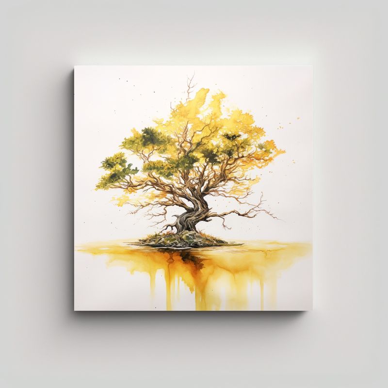 GENERICO - Pintura Abstracta Armonía De Colores A Mangrove 60x60 Cm