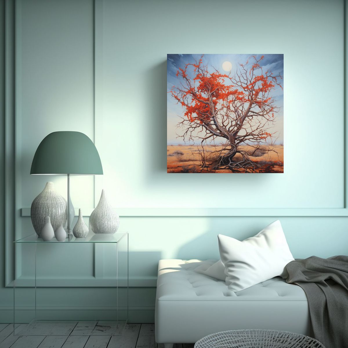 GENERICO - Cuadro Abstracto De Árbol De Ocotillo En Estilo 70x70 Cm