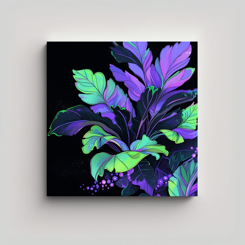 GENERICO - Pinturas Decorativas Modernas En Verde Y Púrpura 60x60 Cm