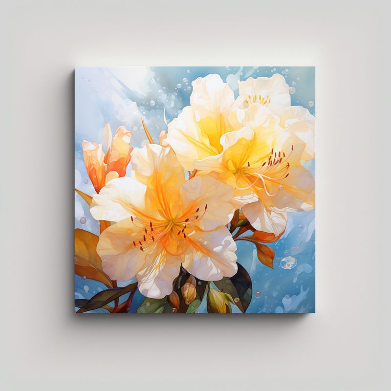 GENERICO - Pinturas Abstractas De Flores De Rododendro En 70x70 Cm