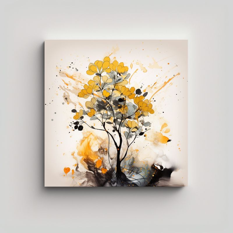 GENERICO - Cuadro Vintage De árbol De Eucalipto En Colores 70x70 Cm