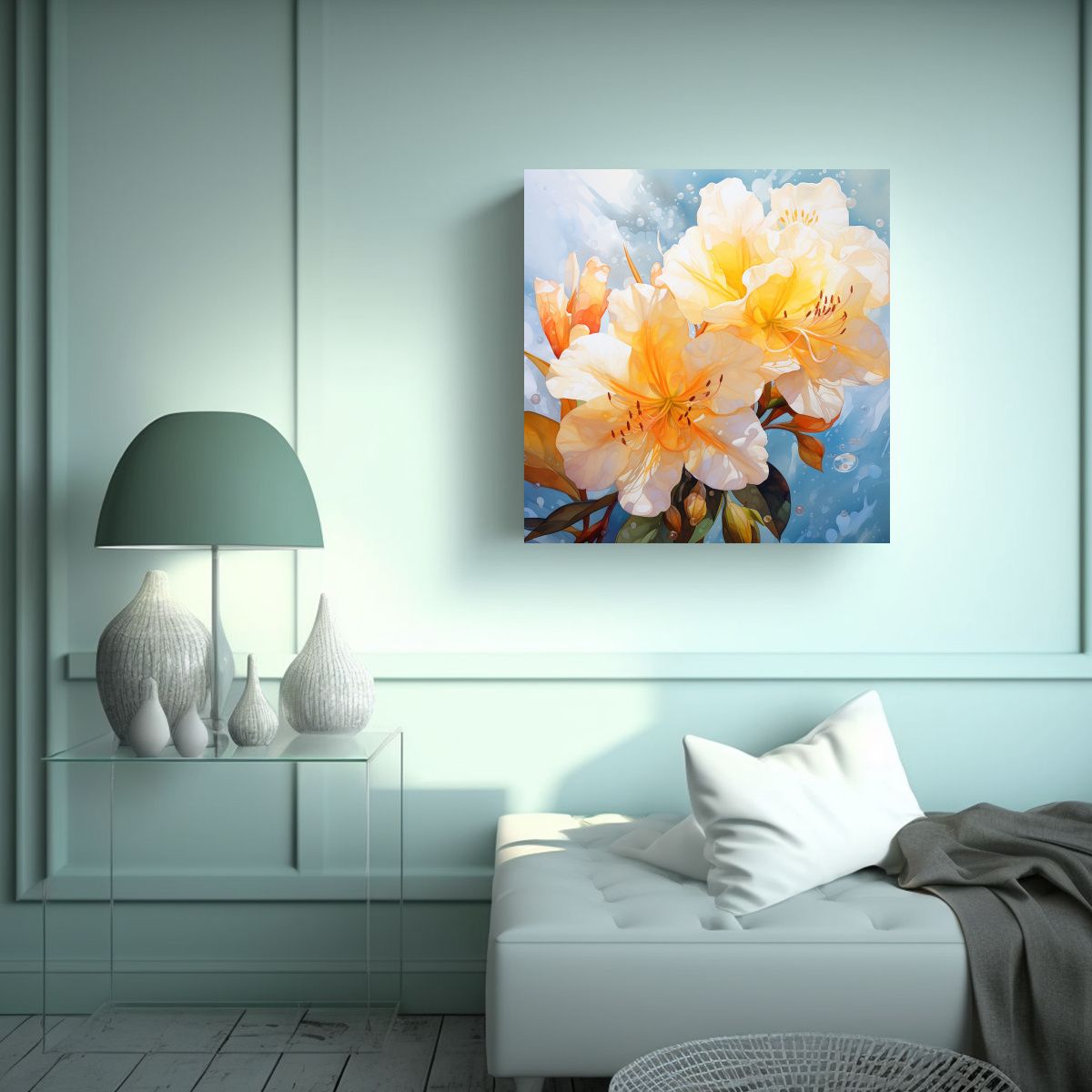 GENERICO - Pinturas Abstractas De Flores De Rododendro En 50x50 Cm