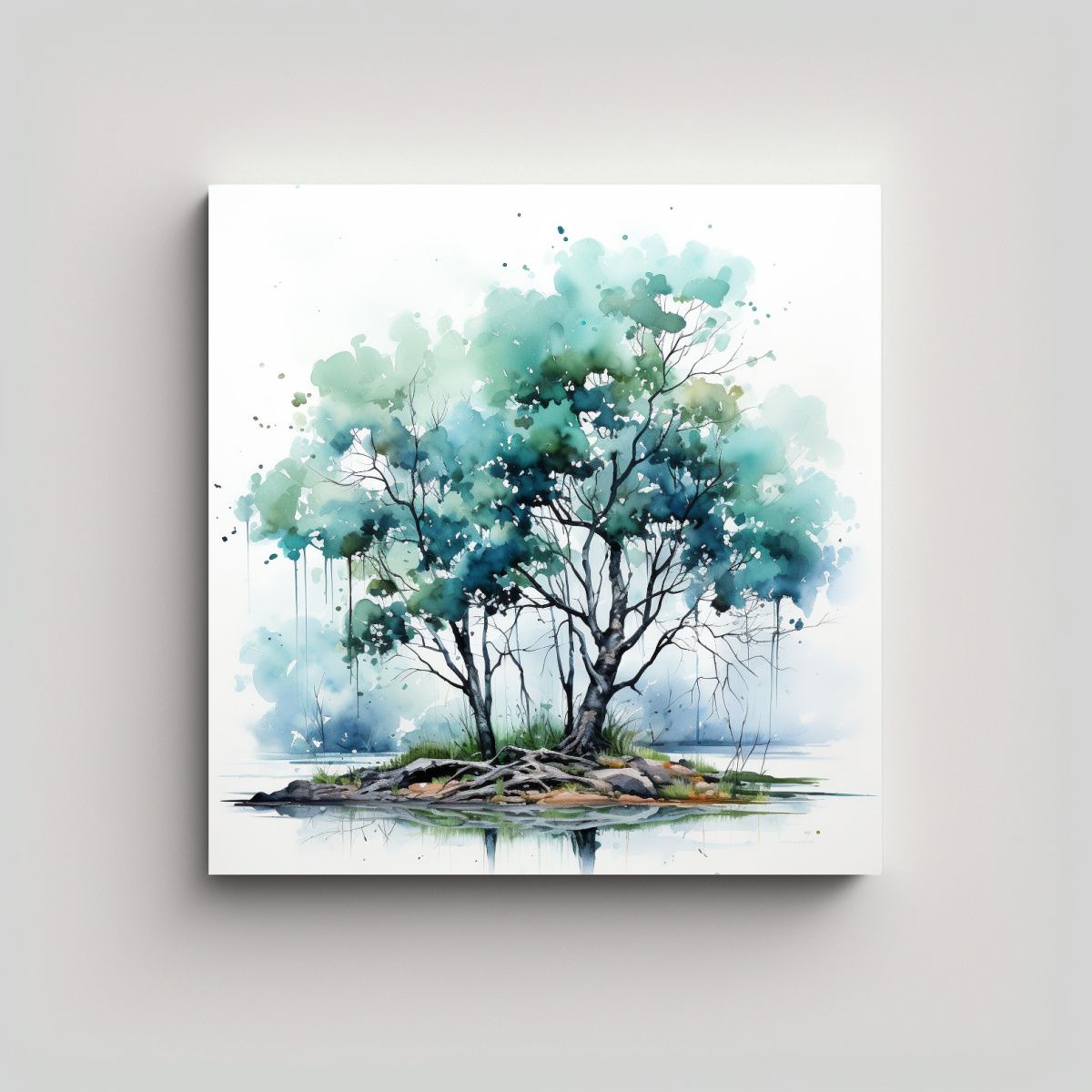 GENERICO - Cuadro Abstracto Impreso Lienzo Temática árbol 60x60 Cm