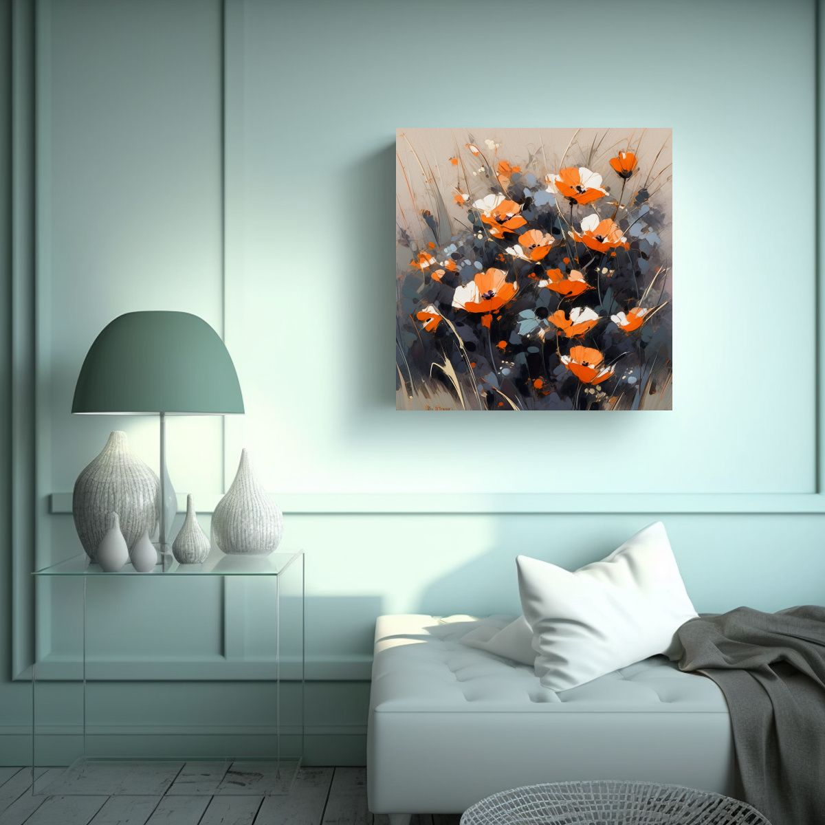 GENERICO - Pintura Cuadro De Expresión Ambiente En Colores 80x80 Cm