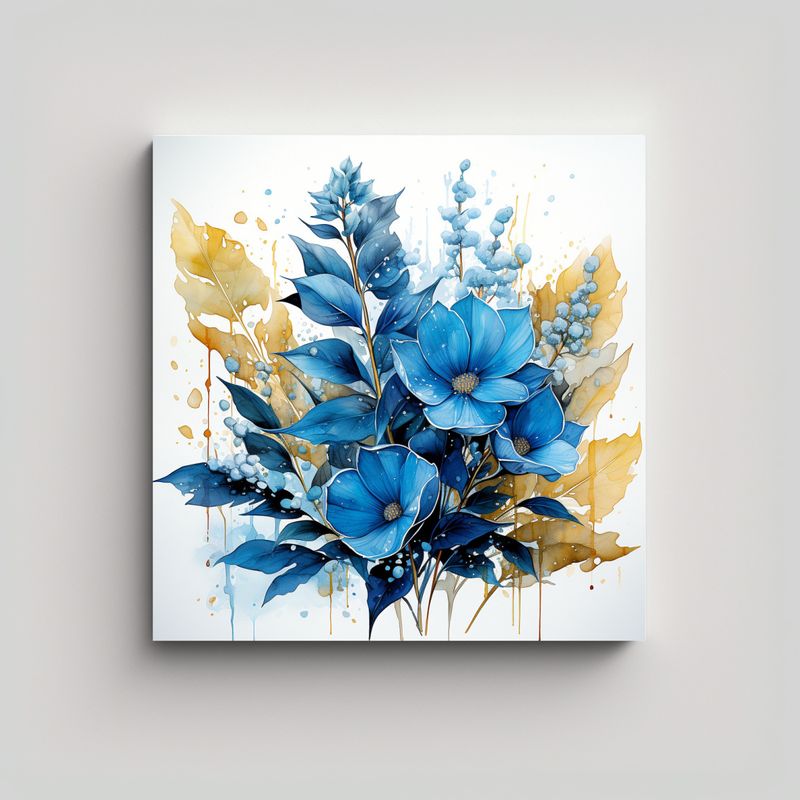 GENERICO - Pinturas Decorativas Neonoir En Turquesa Y Azul 90x90 Cm