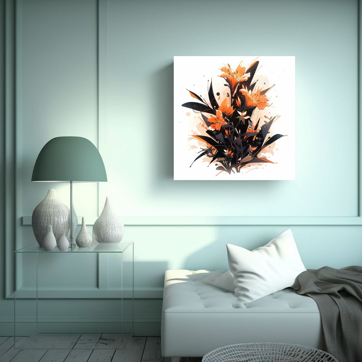 GENERICO - Pintura De Pared Moderno Con Estilo Orange Y 80x80 Cm