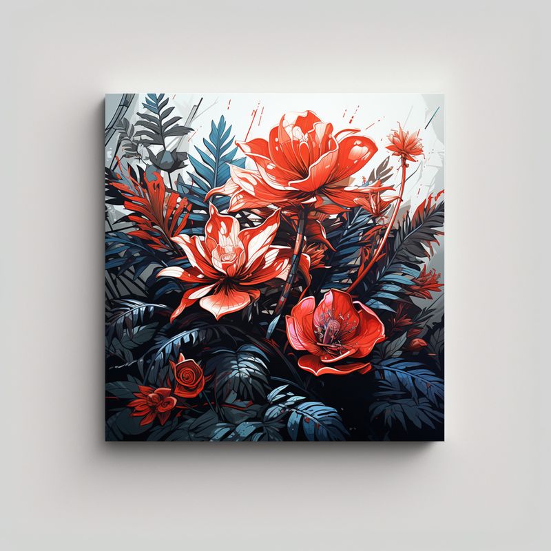 GENERICO - Pinturas Decorativas Duraderas De Helechos En 70x70 Cm