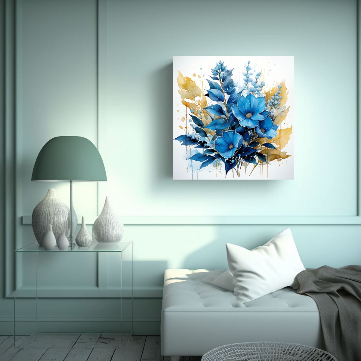 GENERICO - Pinturas Decorativas Neonoir En Turquesa Y Azul 60x60 Cm