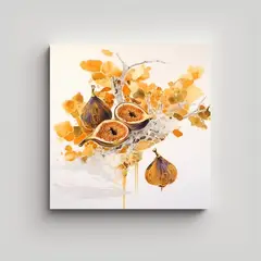 GENERICO - Pintura Abstracta De Colores Blanco Y Dorado De 60x60 Cm