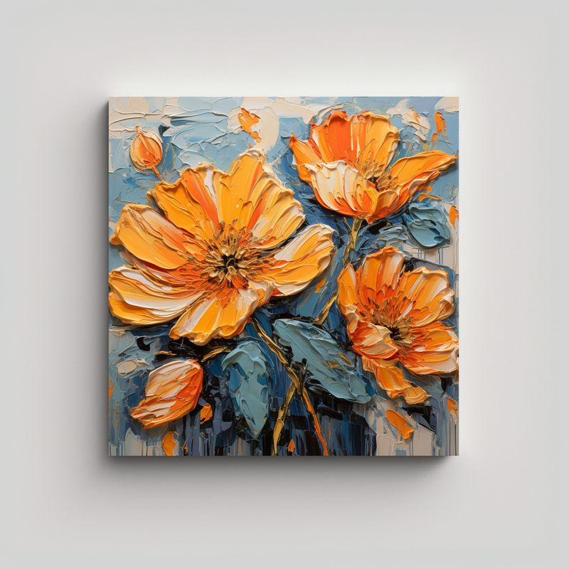 GENERICO - Cuadro De Pared Imagen Espacio Con Flores En 90x90 Cm
