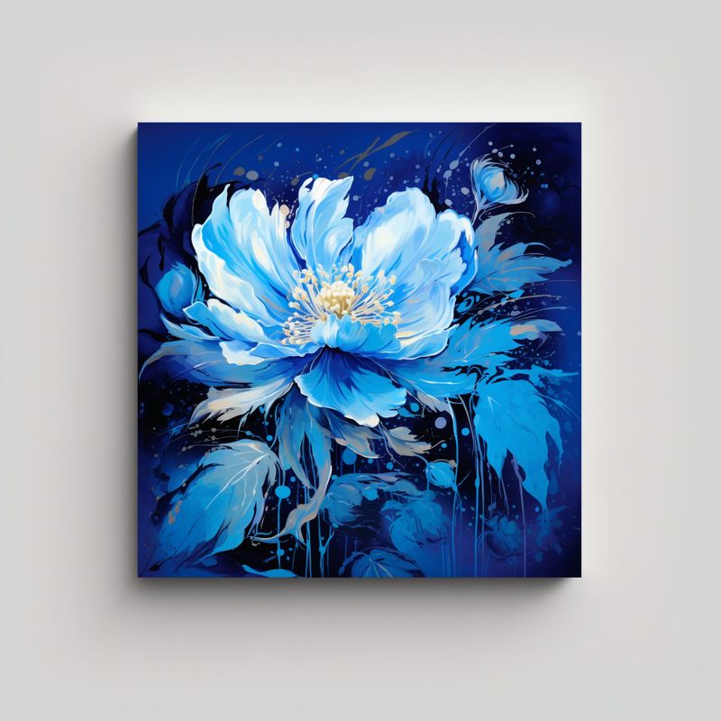 GENERICO - Cuadro Acuarela Blue Colors Estilo Neonoir 70x70 Cm