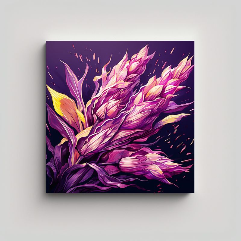 GENERICO - Pinturas De Decoración En Tonos Morados De Maíz 80x80 Cm