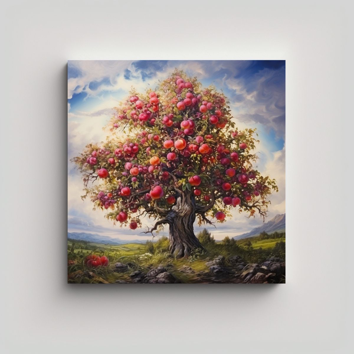 GENERICO - Arte De Pared Hermoso Duradero Árbol De Manzana 90x90 Cm