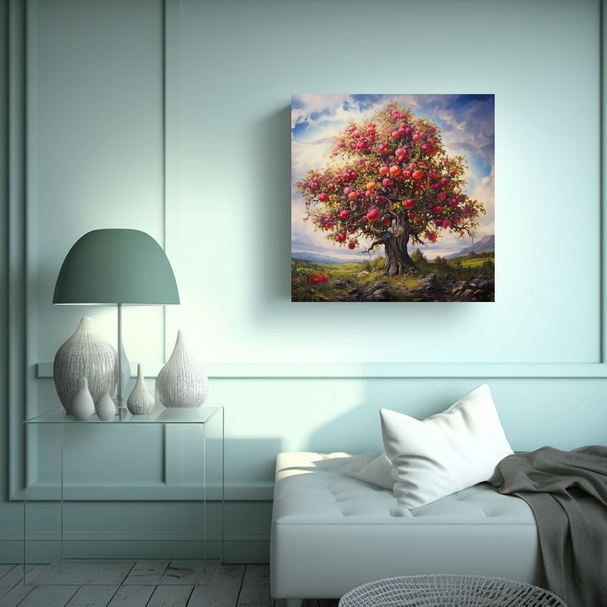 GENERICO - Arte De Pared Hermoso Duradero Árbol De Manzana 90x90 Cm