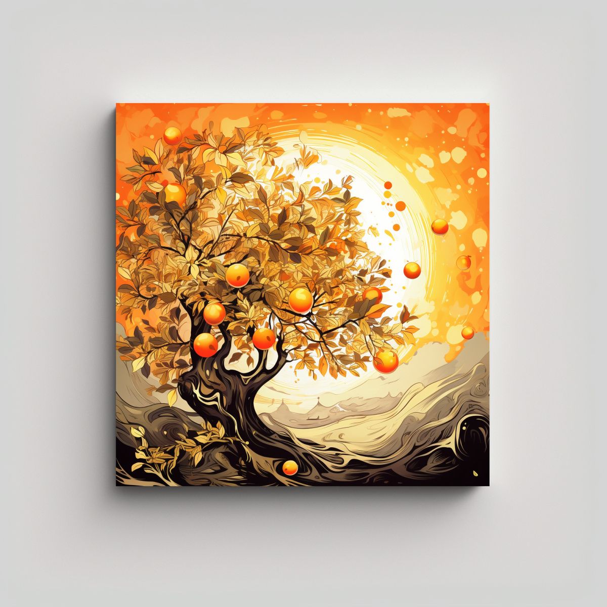 GENERICO - Arte De Pared Estilo Galería Árbol De Manzana 80x80 Cm