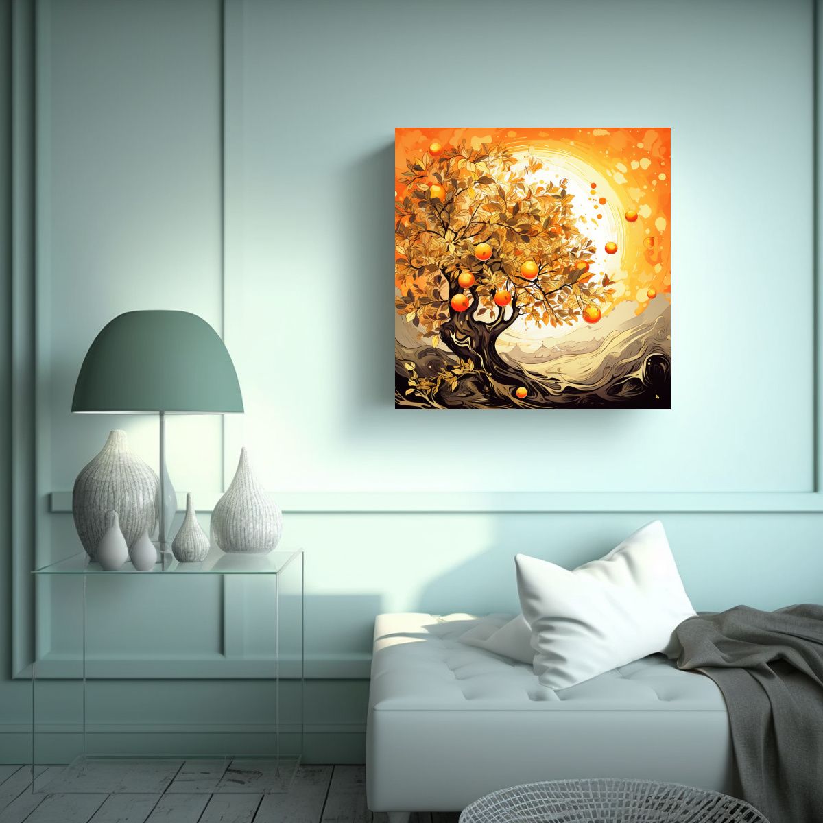 GENERICO - Arte De Pared Estilo Galería Árbol De Manzana 80x80 Cm