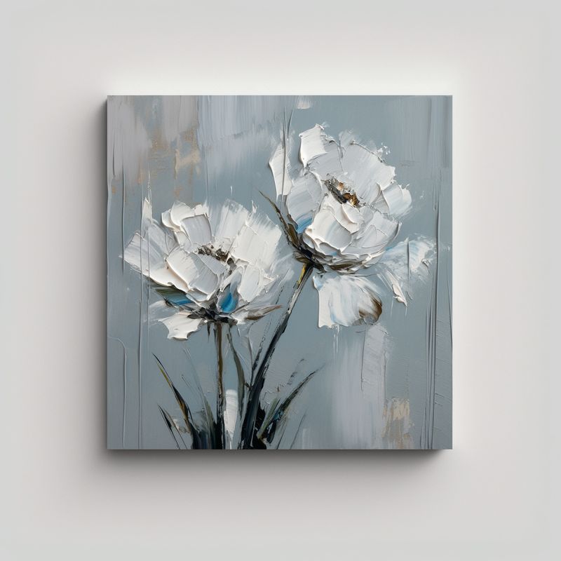 GENERICO - Cuadro De Tela De Alta Calidad Con Flores En 80x80 Cm