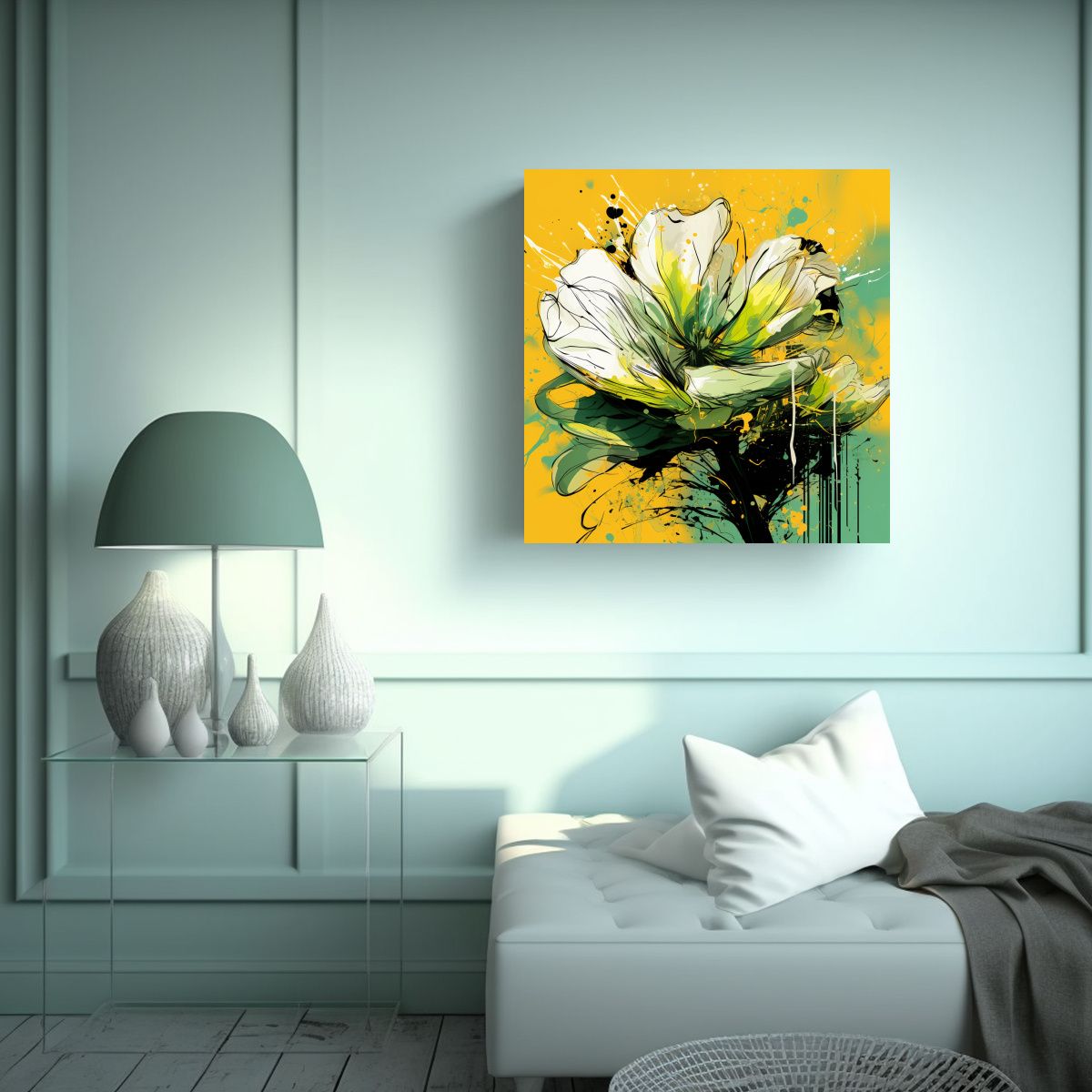 GENERICO - Cuadro Urbano Moderno Con Colores Amarillo Y 60x60 Cm