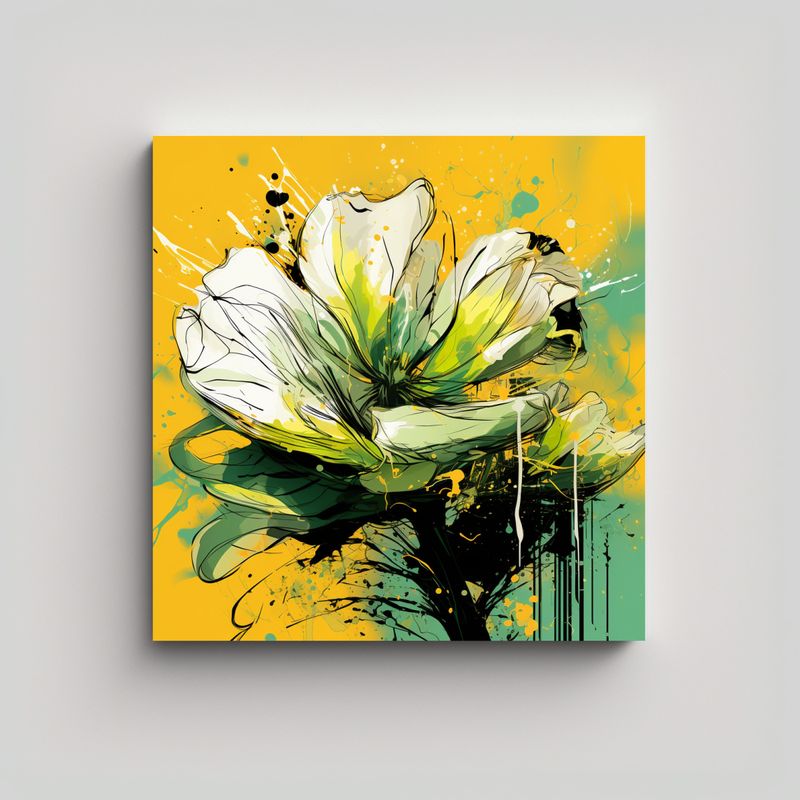 GENERICO - Cuadro Urbano Moderno Con Colores Amarillo Y 50x50 Cm