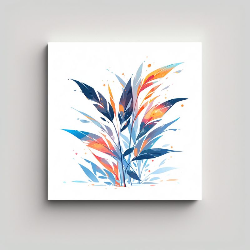 GENERICO - Pintura Decorativa De Hojas De Heliconia En 60x60 Cm