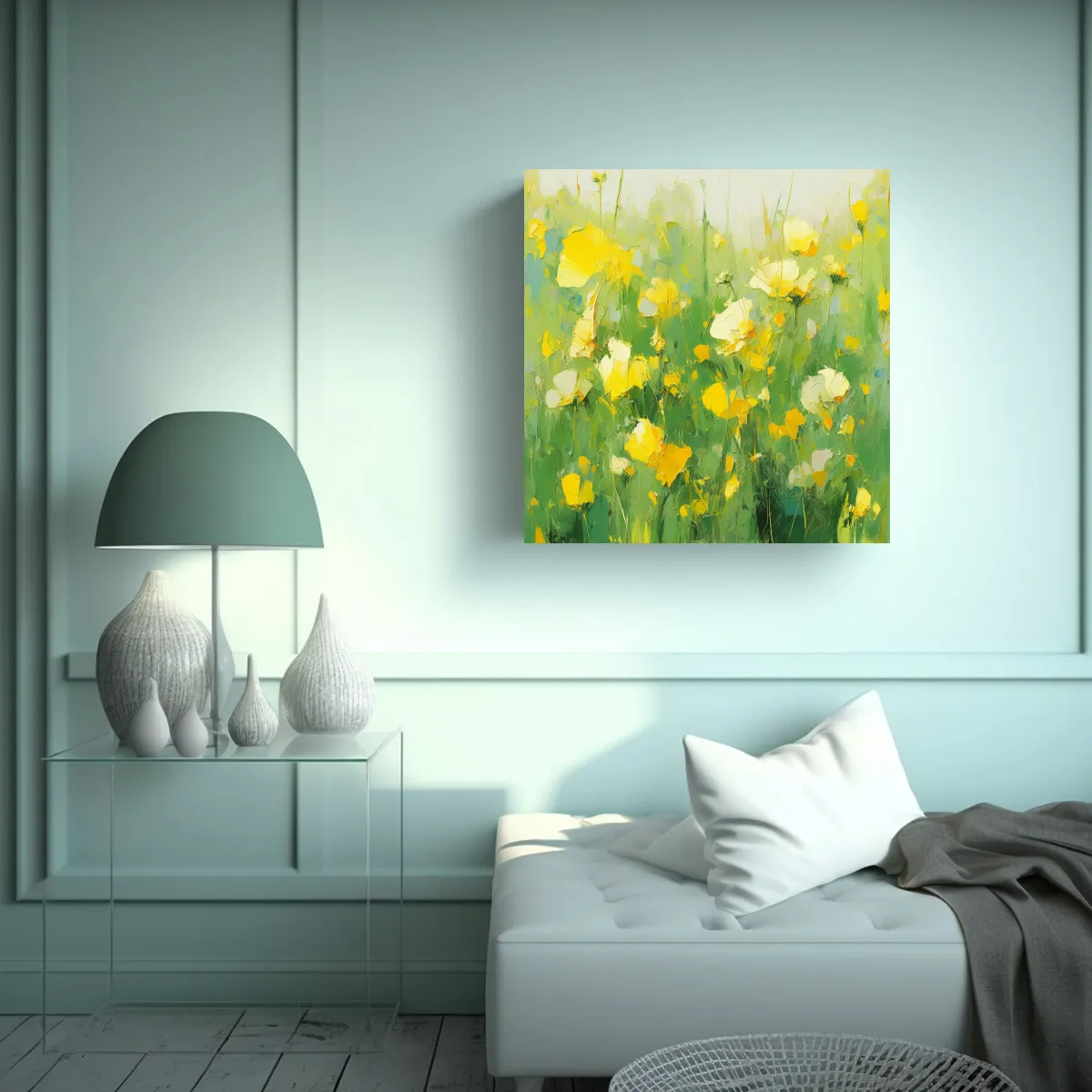 GENERICO - Pintura En Lienzo Resistente De Flores Amarillas 50x50 Cm