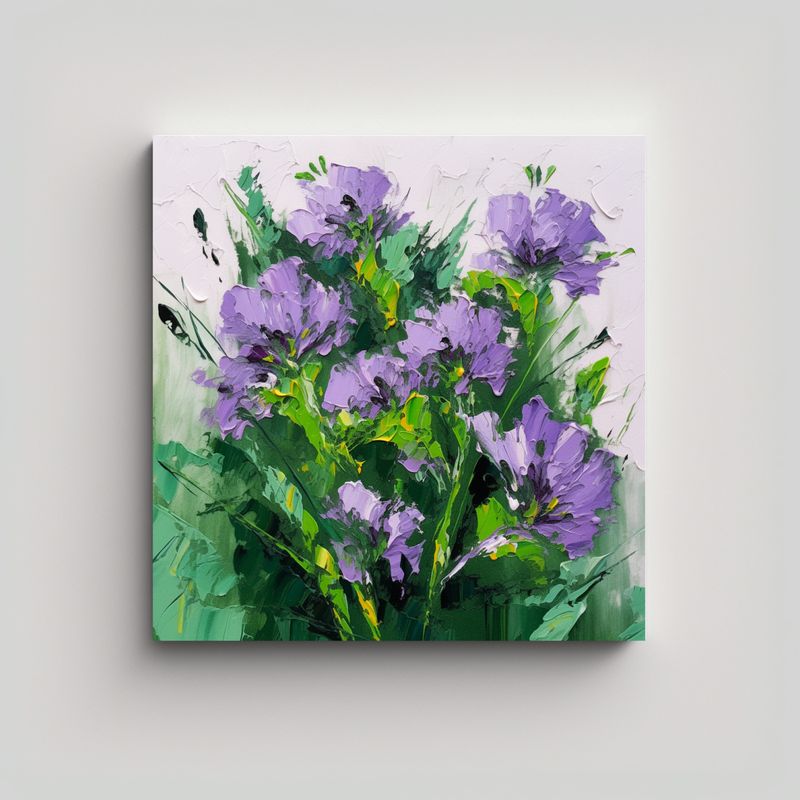 GENERICO - Pintura En Lienzo Estilo Galería De Flores 60x60 Cm