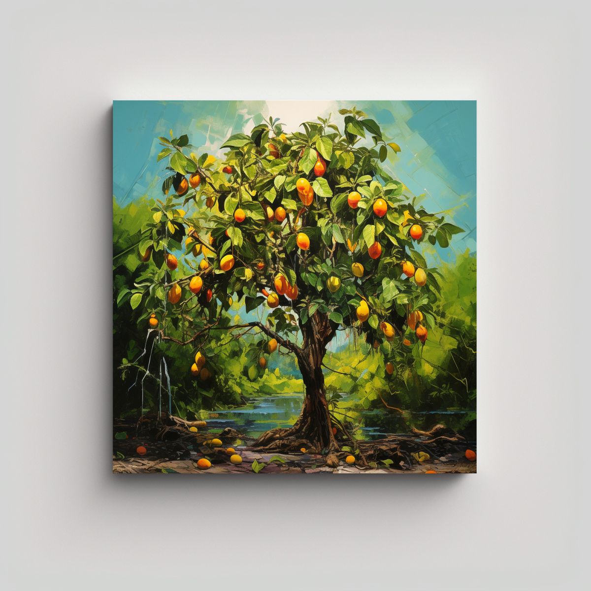 GENERICO - Pintura Abstracta Estilo óleo De Alta Calidad En 70x70 Cm