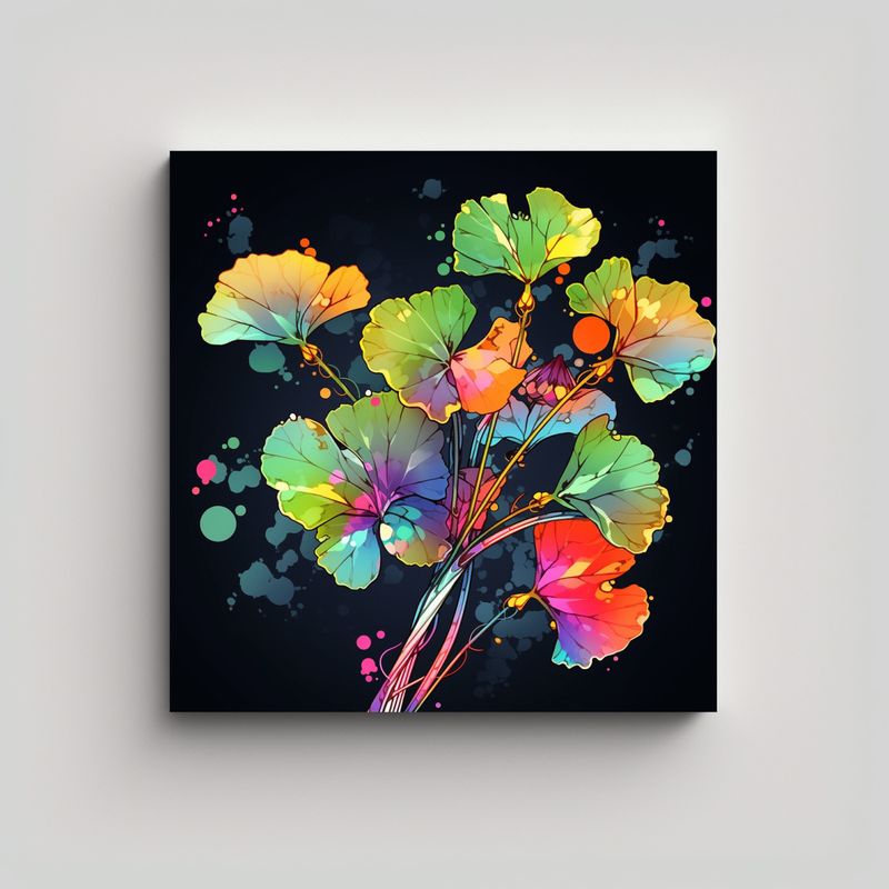 GENERICO - Lienzos Contemporáneos De Nasturtium En Colores 80x80 Cm