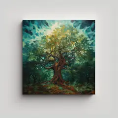 GENERICO - Pintura Abstracta Majestuosas A Forest Tree En 70x70 Cm
