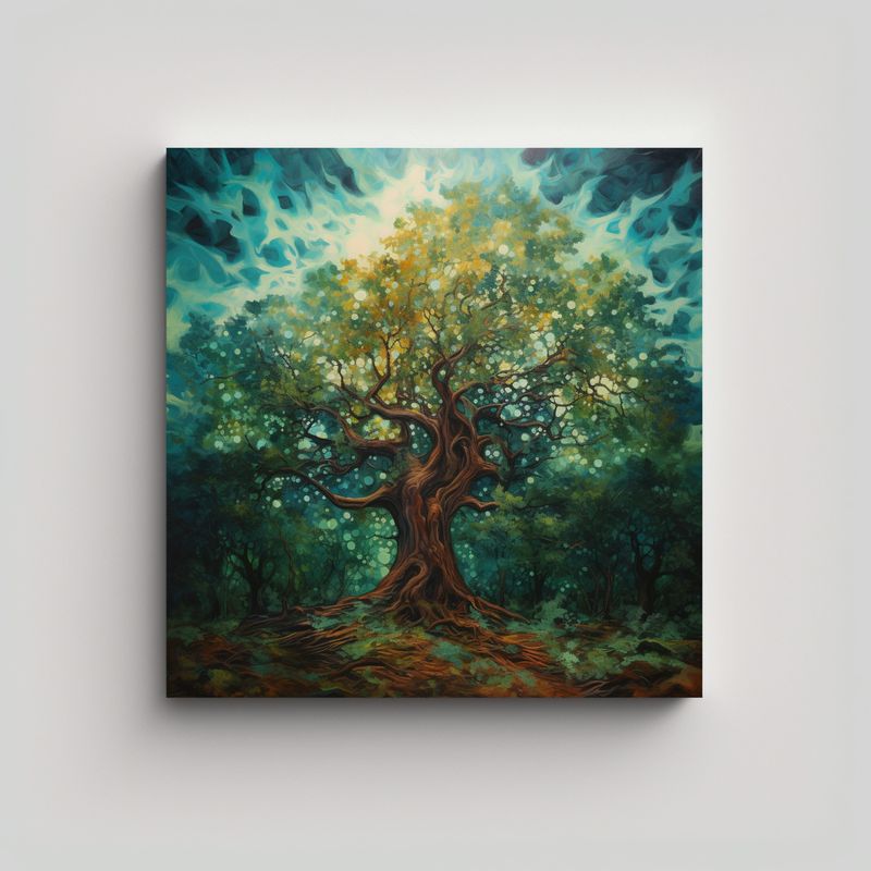 GENERICO - Pintura Abstracta Majestuosas A Forest Tree En 50x50 Cm