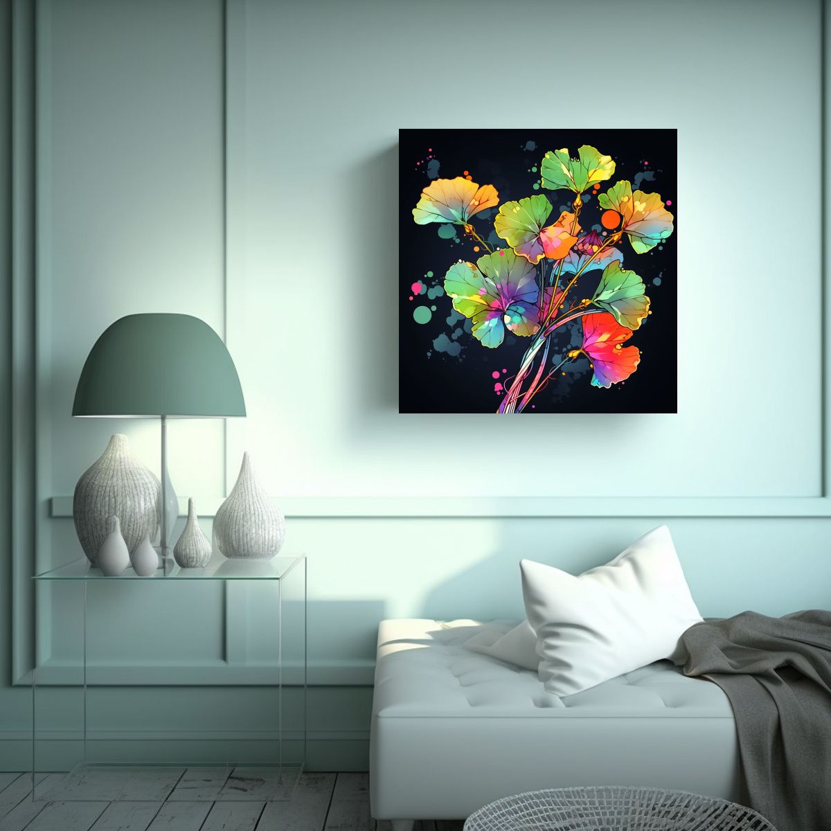 GENERICO - Lienzos Contemporáneos De Nasturtium En Colores 50x50 Cm