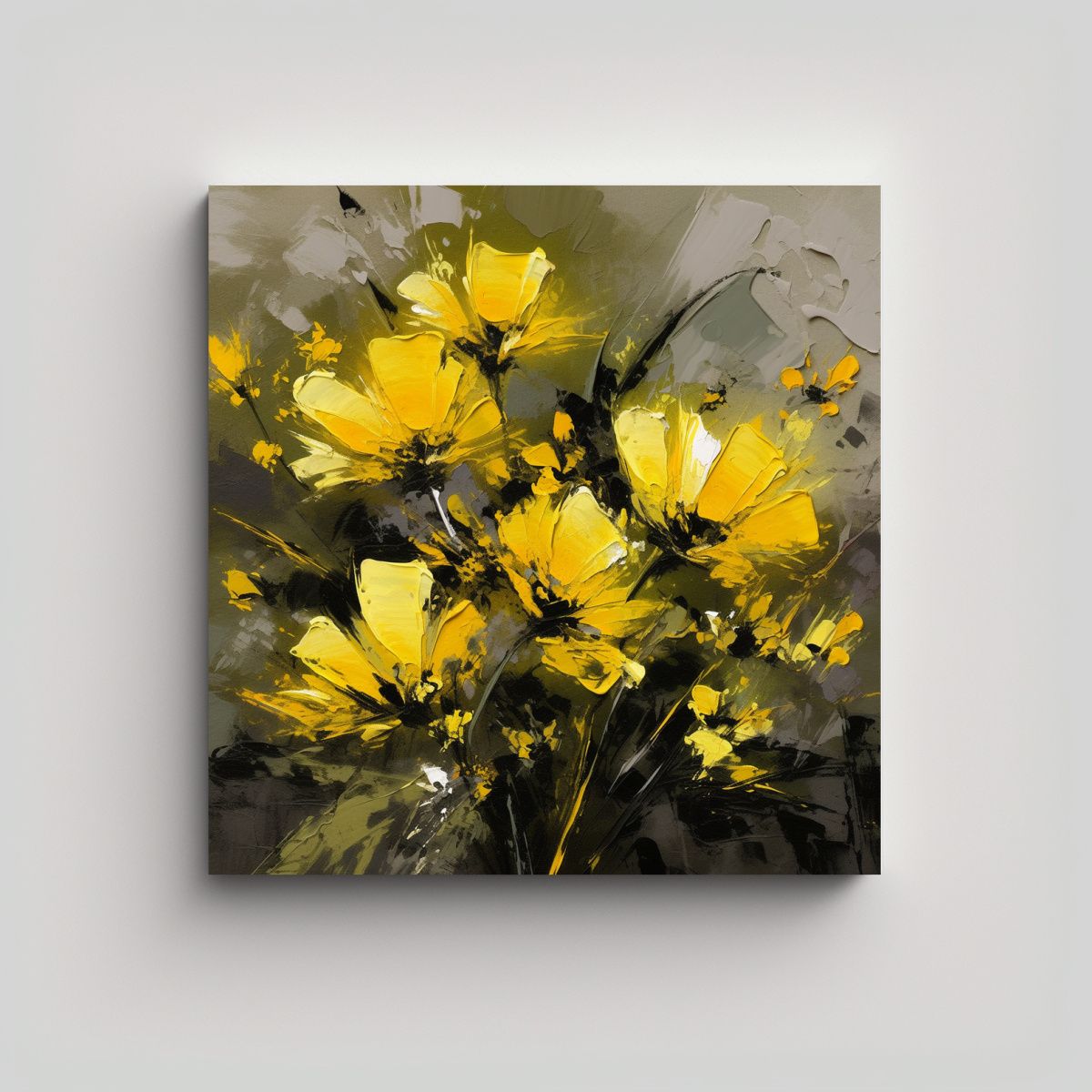 GENERICO - Pintura En Lienzo Calidos Intensidad A Amarillo Y 80x80 Cm