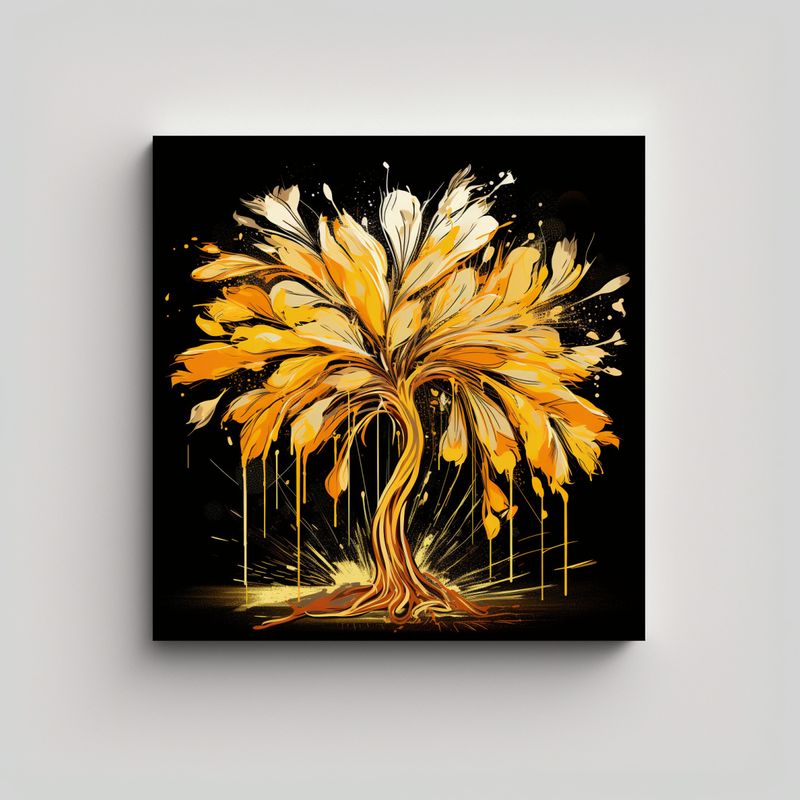 GENERICO - Cuadro Neonoir Atmósfera De Un Árbol Tropical 60x60 Cm