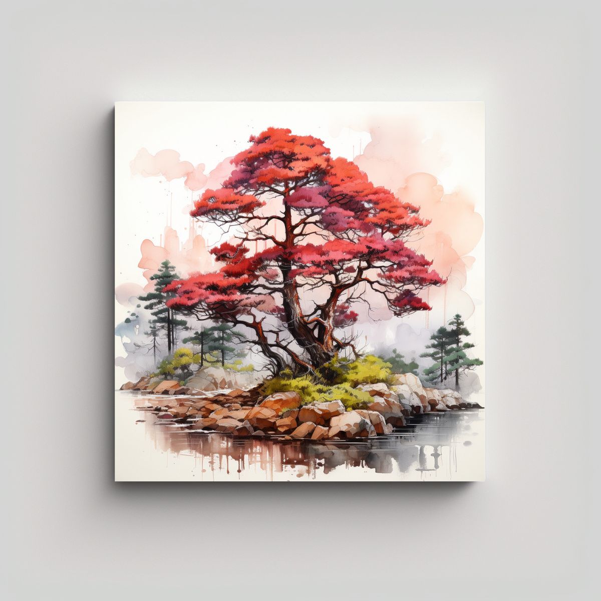GENERICO - Pintura Abstracta De Alta Calidad De Un árbol De 80x80 Cm