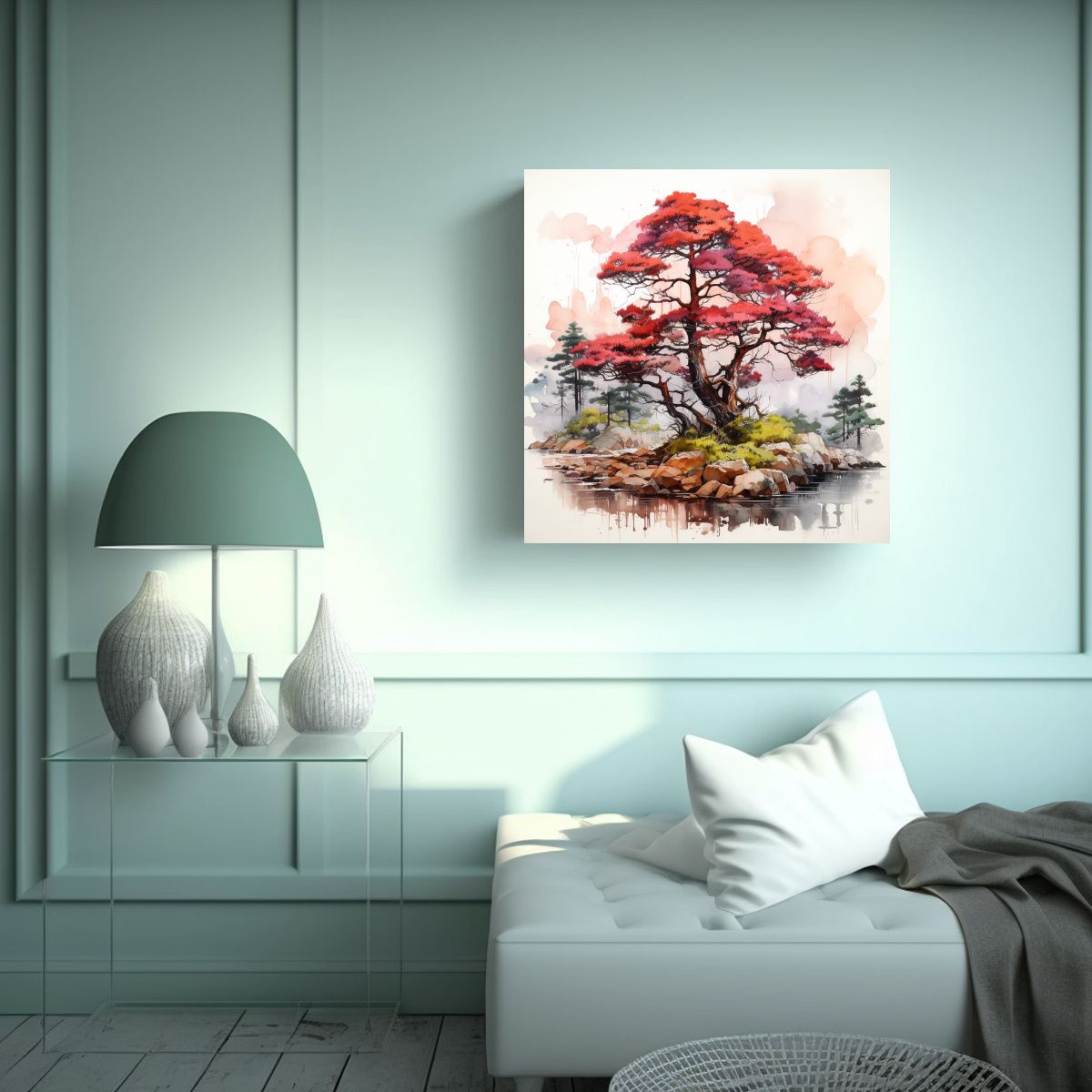 GENERICO - Pintura Abstracta De Alta Calidad De Un árbol De 80x80 Cm