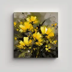 GENERICO - Pintura En Lienzo Calidos Intensidad A Amarillo Y 50x50 Cm