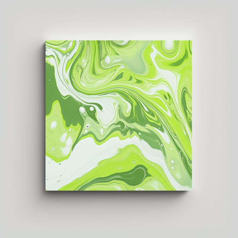GENERICO - Cuadro Decorativo Minimalista Fondo Verde Lima 50x50 Cm