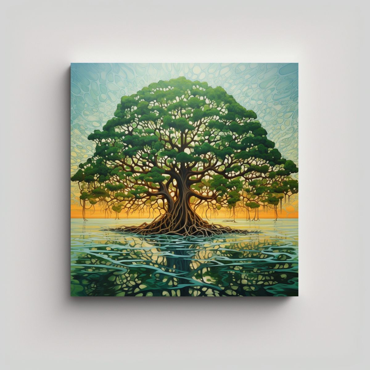 GENERICO - Pintura Abstracta De Un Majestuoso árbol De 60x60 Cm