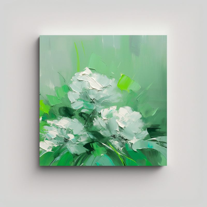 GENERICO - Tela En Bastidor Estilo Galería Exclusivo Flores 60x60 Cm