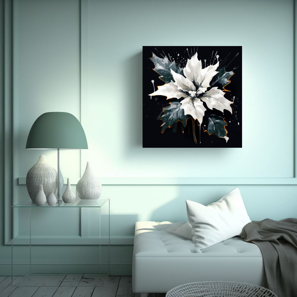 GENERICO - Cuadro De Inspiración Simplicidad Con Hojas De 80x80 Cm