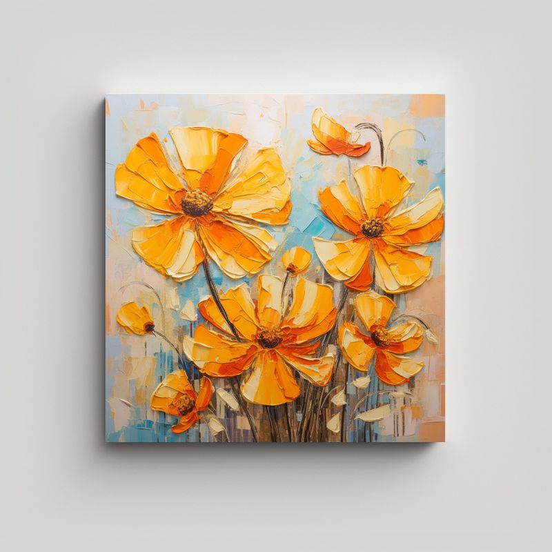 GENERICO - Cuadro Lienzo Sublimado Enigmático Flores 80x80 Cm