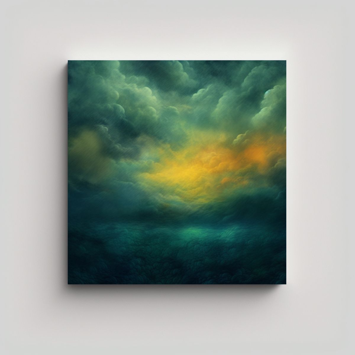 GENERICO - Cuadro Tela Sublimada Intensidad Verde Con 70x70 Cm