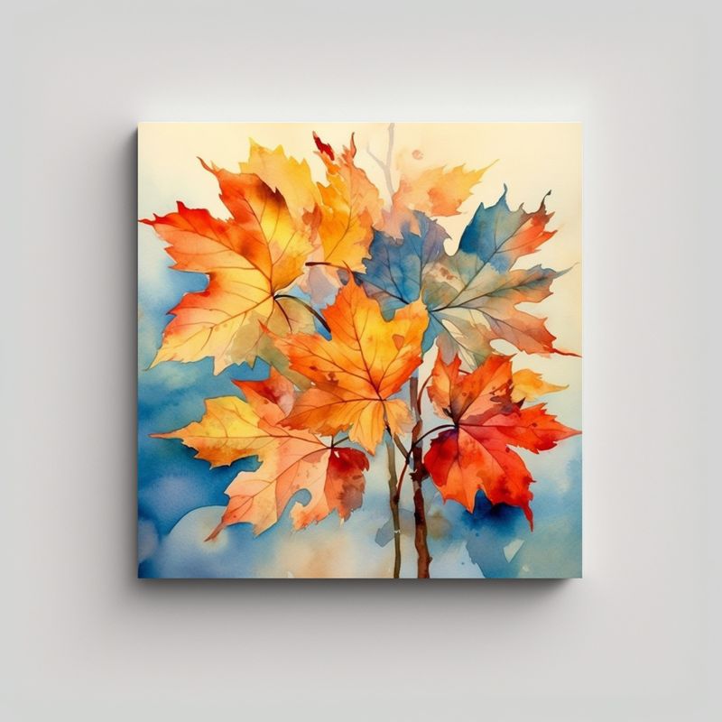 GENERICO - Pinturas De Pared Modernas Con Hojas Acuarela 70x70 Cm