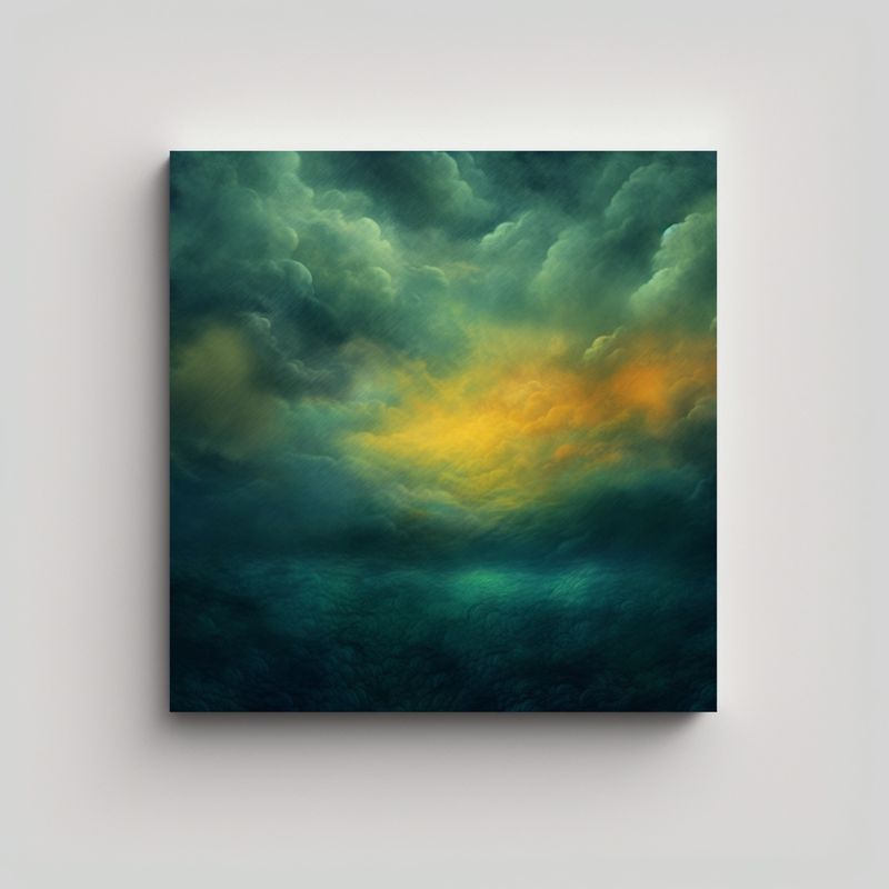 GENERICO - Cuadro Tela Sublimada Intensidad Verde Con 50x50 Cm